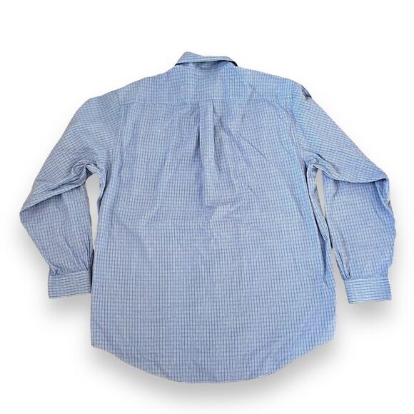 Brooks Brothers 346 Men’s Size L Long Sleeve Button Down Shirt Blue Plaid Cotton - Picture 5 of 5